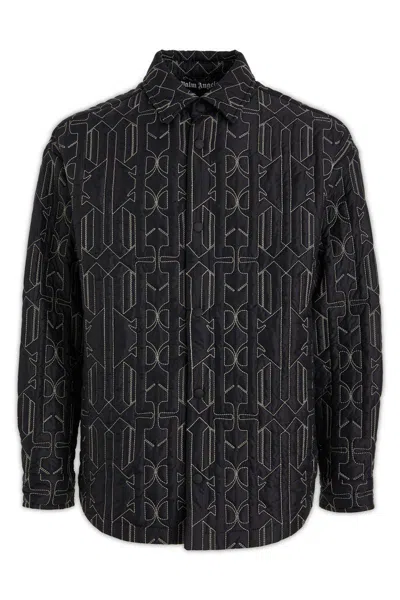 Palm Angels Quilted All Monogram Outerwear With Snap Buttons In Printed