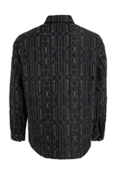 Palm Angels Quilted All Monogram Outerwear With Snap Buttons In Printed