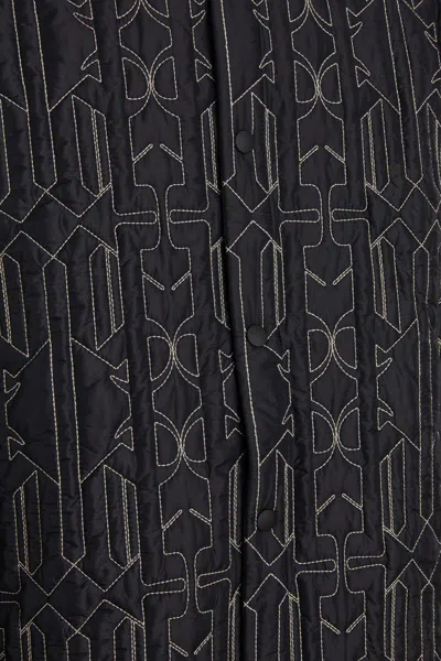 Palm Angels Quilted All Monogram Outerwear With Snap Buttons In Printed