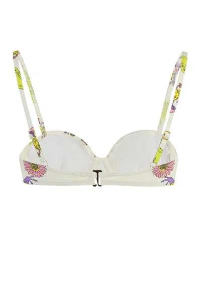 Tory Burch Printed Bikini Top In Green