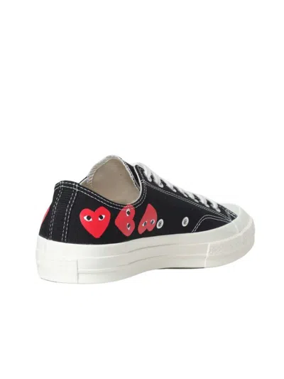 Shop Comme Des Garçons Play X Converse Multi Heart Low Top Sneakers Shoes In Black