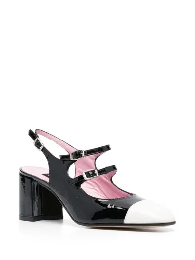 Carel Paris Papaya Patent Leather Slingback Pumps In Black
