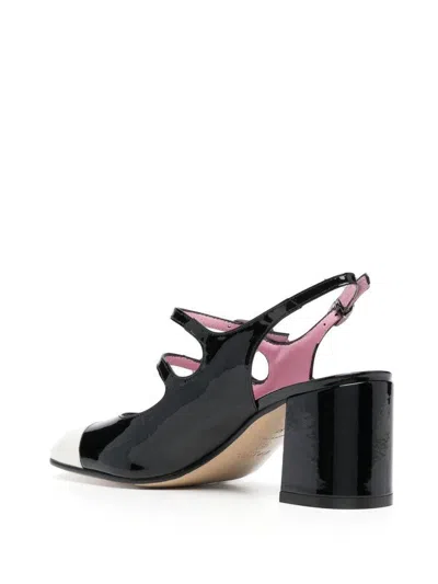 Carel Paris Papaya Patent Leather Slingback Pumps In Black