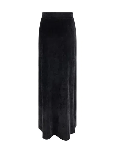 Balenciaga Black Drawstring Maxi Skirt In Black
