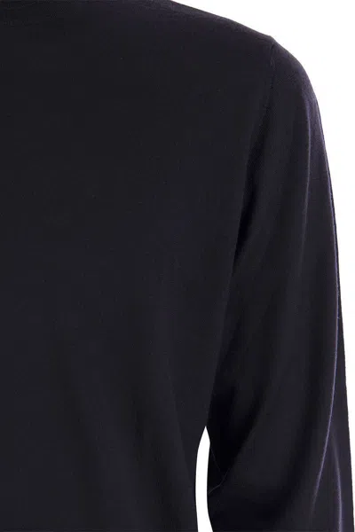 Fedeli Turtleneck Sweater In Virgin Wool In Blue