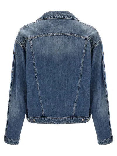 Dsquared2 Blue Jacket With Distressed Effect And Logoed Metal Buttons In Denim Man In Blue