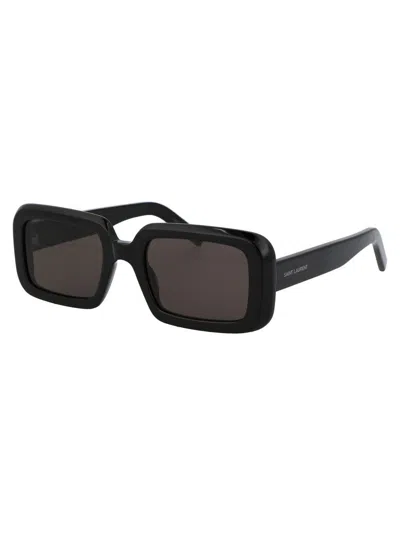 Saint Laurent Eyewear Rectangular Frame Sunglasses In Black