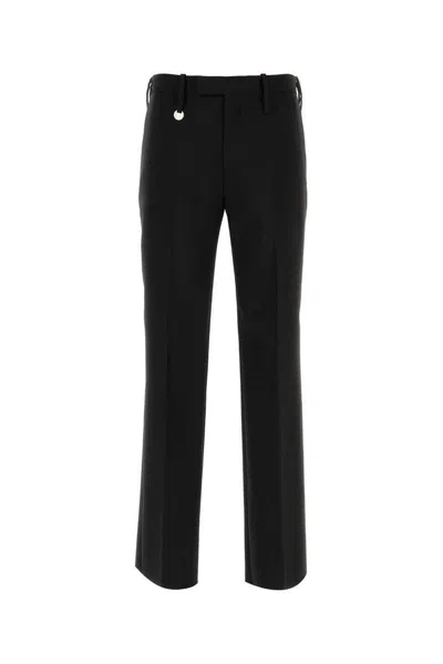 Burberry Suit Pants In Navy Blue Wool. Straight-leg Cut. Zippered Closure And Belt Clip. In Black