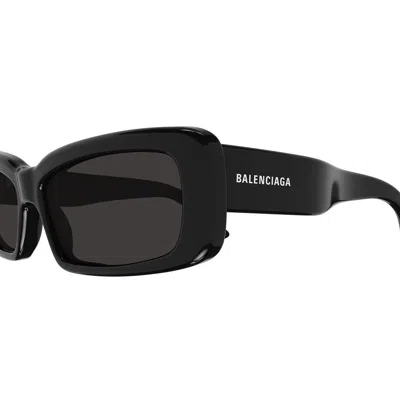 Balenciaga Grey Rectangular Ladies Sunglasses Bb0321s 001 57 In Black