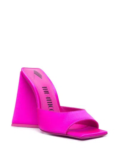 Attico Mini Devon 85mm Satin Mules In Fuchia