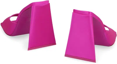 Attico Mini Devon 85mm Satin Mules In Fuchia