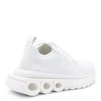 Ferragamo Mesh Pull Tab Round Toe Sneakers In White