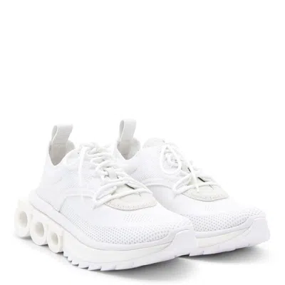 Ferragamo Mesh Pull Tab Round Toe Sneakers In White