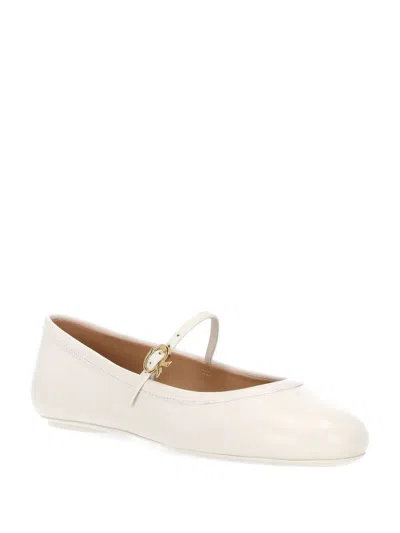 Shop Gianvito Rossi Carla Ballet Flats In White