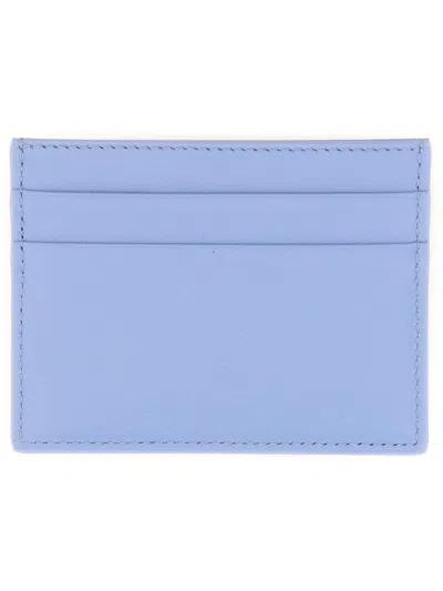 Dolce & Gabbana Calf Leather Cardholder With Logo In Carta Da Zucchero