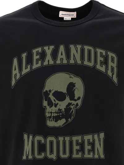 Alexander Mcqueen Logo Skull-print Cotton T-shirt In Black