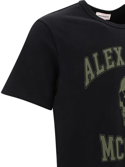 Alexander Mcqueen Logo Skull-print Cotton T-shirt In Black