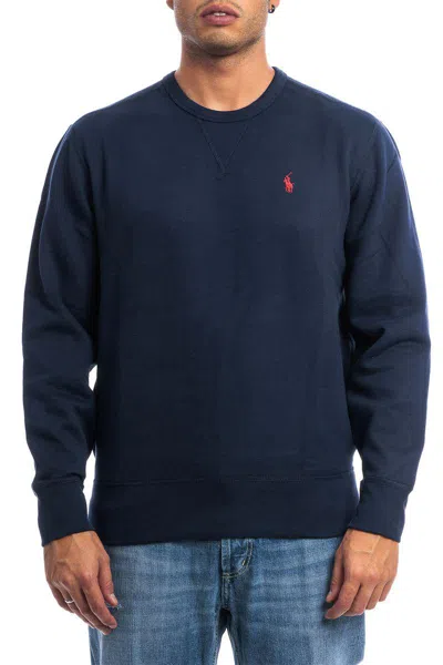 Polo Ralph Lauren Polo Pony Crew-neck Sweatshirt In Blue