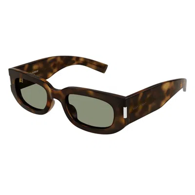 Saint Laurent Eyewear Rectangular Frame Sunglasses In Brown