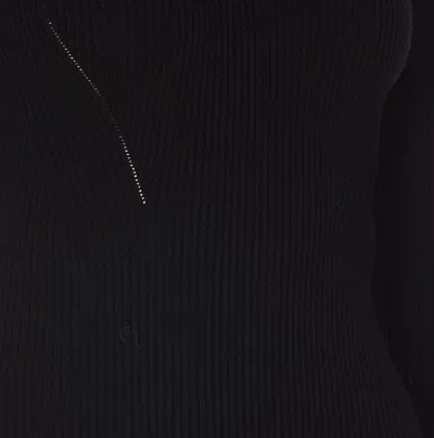 Alexander Mcqueen Cutout Ribbed Wool-blend Sweater In Black