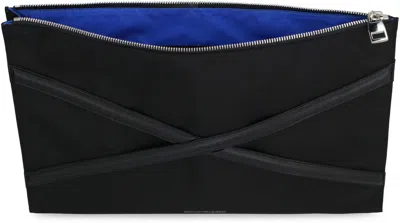 Alexander Mcqueen Harness Nylon Pouch-bag With Logo In Black