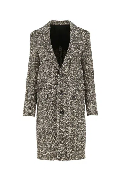 Bottega Veneta Single-breasted Boucle Fabric Coat In 2045