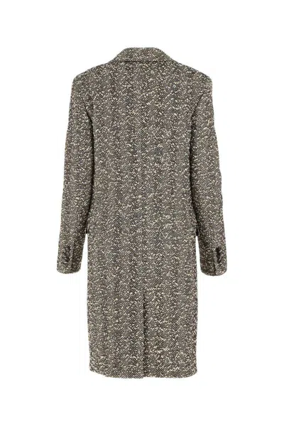 Bottega Veneta Single-breasted Boucle Fabric Coat In 2045