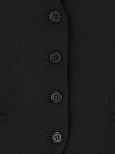 P.a.r.o.s.h Black Vest With Button Closure In Fabric Woman In Black