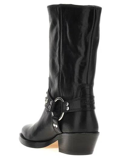 Isabel Marant Antya Leather Cowboy Boots In Black
