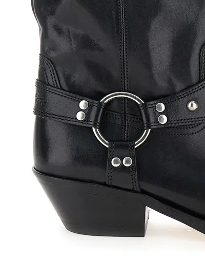 Isabel Marant Antya Leather Cowboy Boots In Black