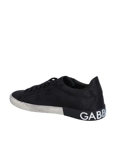 Dolce & Gabbana Low-top Sneakers Vintage Effect In Black