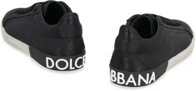 Dolce & Gabbana Low-top Sneakers Vintage Effect In Black