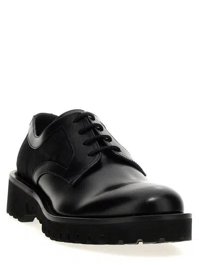 Valentino Garavani Derby Toile Loafers In Black