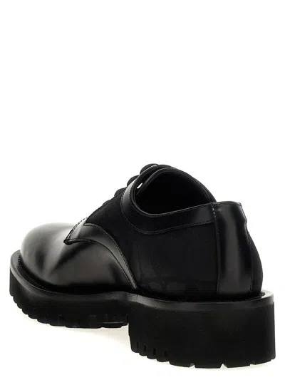 Valentino Garavani Derby Toile Loafers In Black