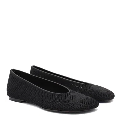 Burberry Mesh Ballerinas With Ekd Detail In Black