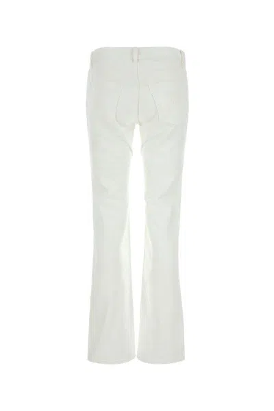Palm Angels Women White Denim Jeans In White