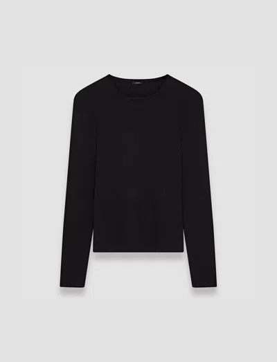 Joseph Stretch-silk Knit Top In Black