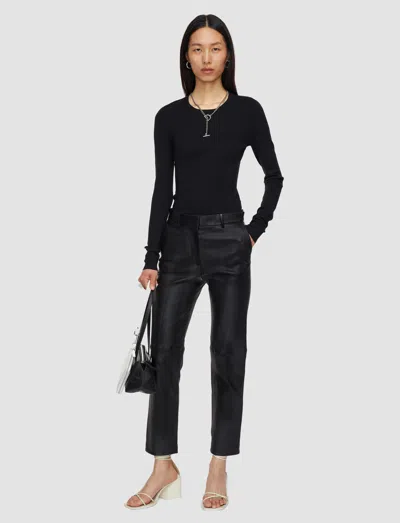 Joseph Stretch-silk Knit Top In Black