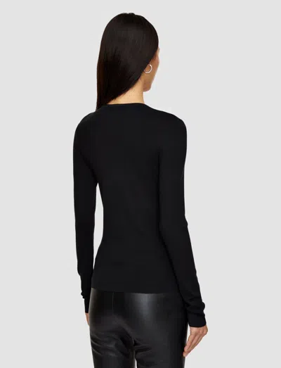 Joseph Stretch-silk Knit Top In Black