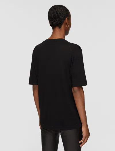 Joseph Womens Black Short-sleeved Knitted Wool And Silk Top In Black