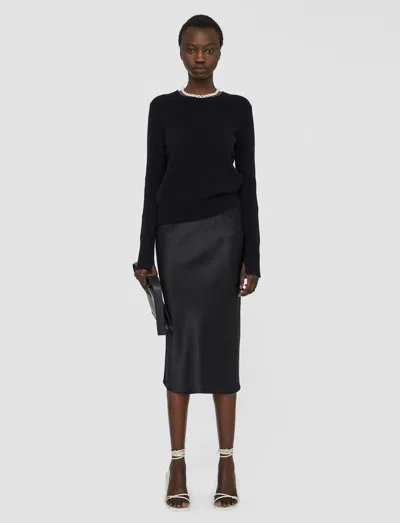 Joseph Pure Cashmere Round Neck Jumper In Black