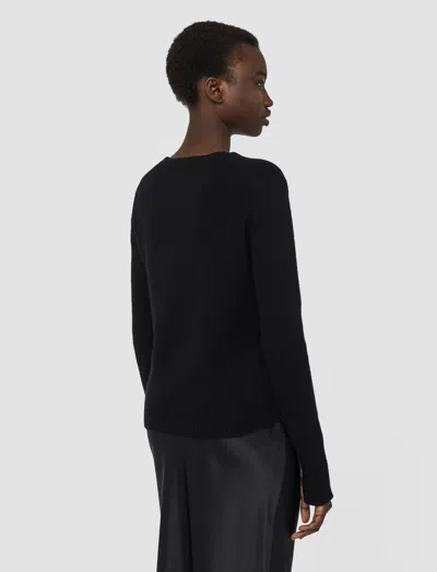Joseph Pure Cashmere Round Neck Jumper In Black