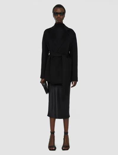 Joseph Womens Black Cenda Double-faced Wool And Cashmere-blend Coat In Black