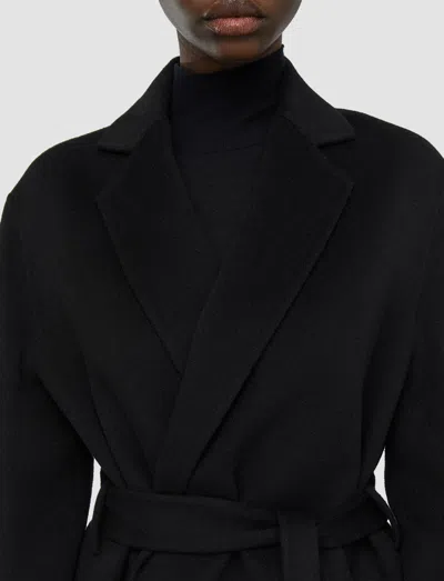 Joseph Womens Black Cenda Double-faced Wool And Cashmere-blend Coat In Black