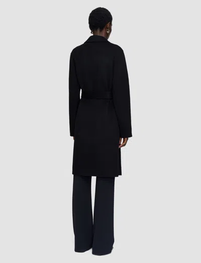 Joseph Cenda Belted Wool And Cashmere-blend Coat In Black