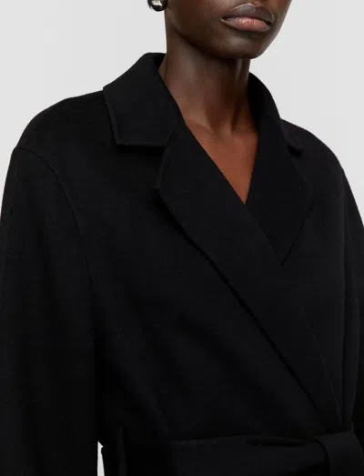 Joseph Cenda Belted Wool And Cashmere-blend Coat In Black