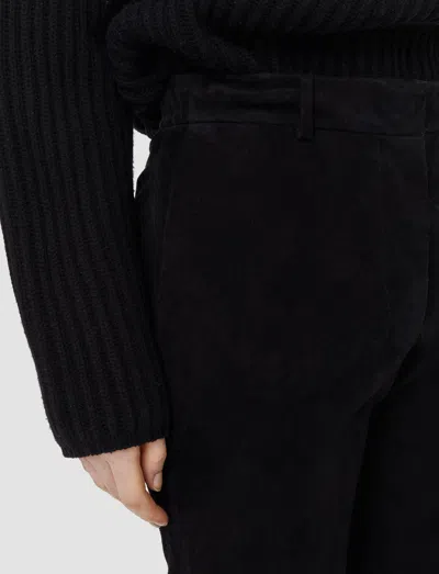 Joseph Suede Stretch Coleman Trousers In Black