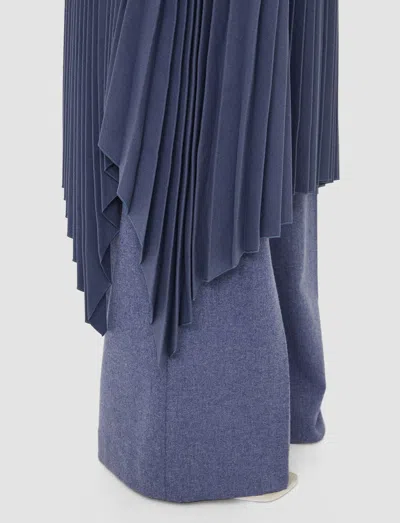 Joseph Womens Cloudy Blue Ade High-rise Pleated Wool-blend Midi Skirt In Cloudy Blue