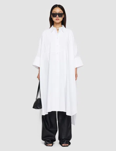Joseph Dania Midi Dress With Button Placket And Side Slits In White