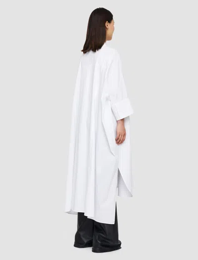 Joseph Dania Midi Dress With Button Placket And Side Slits In White